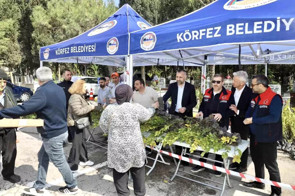Körfez Belediyesi’nden Mezarlık Ziyareti İçin Fidan ve Çiçek Dağıtımı